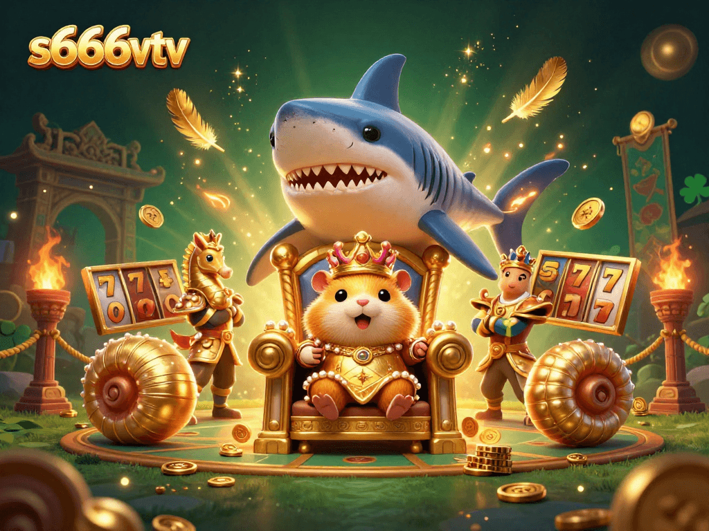 Experience thrilling wins with s666vtv’s vibrant casino adventure featuring a golden hamster king and jackpot elements.