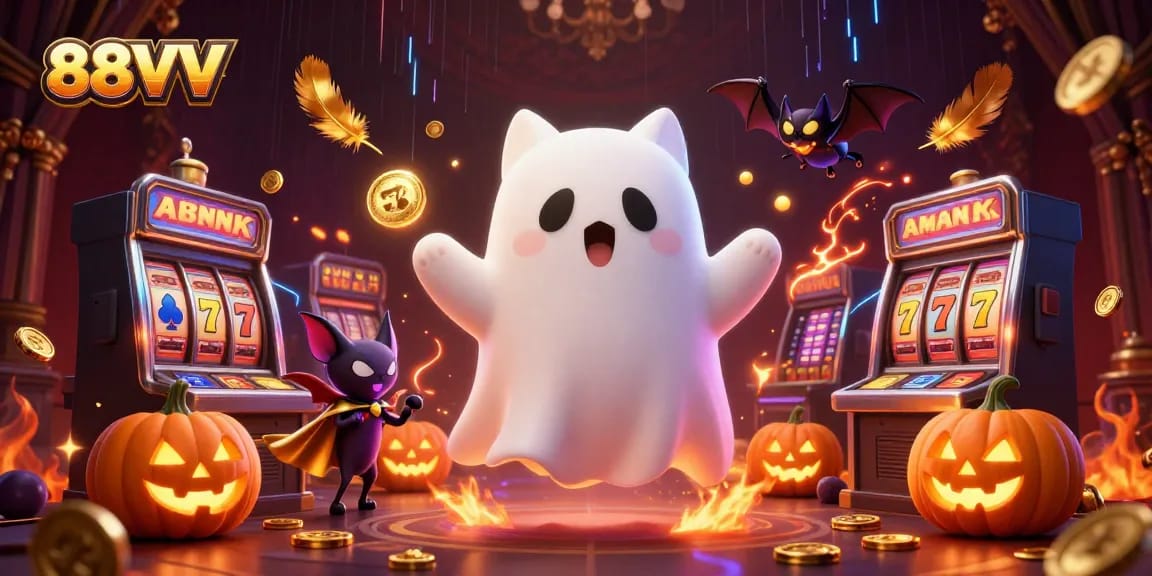 Join the fun at 88VV's haunted casino, where the ghost cat and bat unveil thrilling games!
