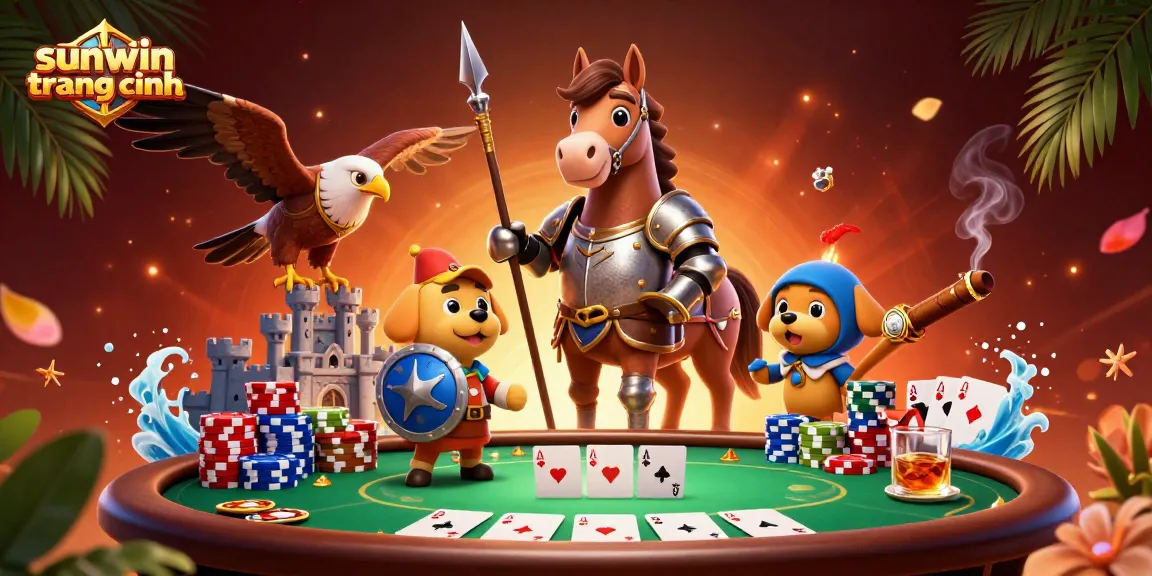 Experience the thrill of gaming at sunwin trang chính with vibrant casino elements in a dynamic scene.