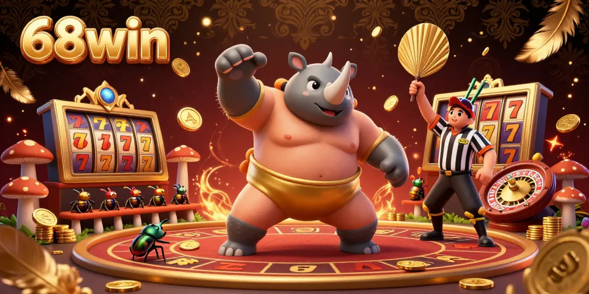 Experience the excitement of 68win with a captivating 3D scene featuring vibrant casino elements and dynamic characters.