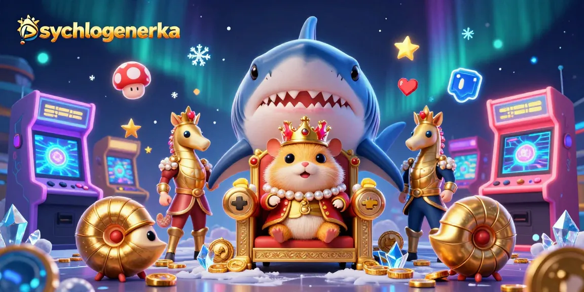 speel psychologeneureka met een gouden hamster koning en zeepaardjes in een 3D casino scène vol actie