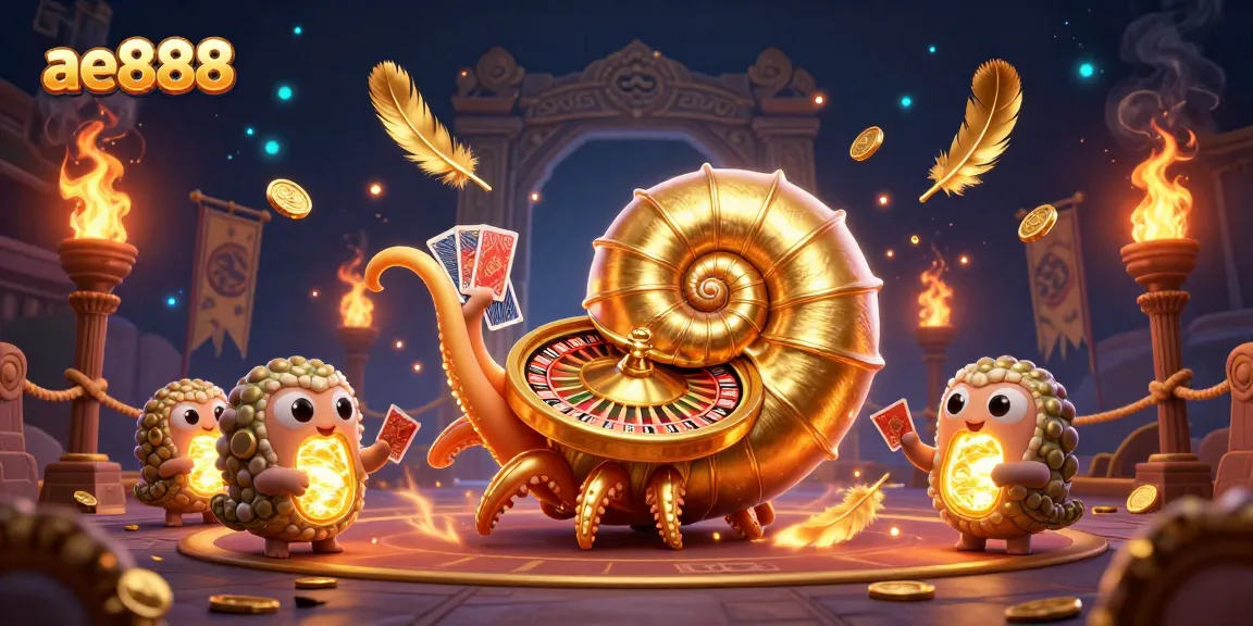 Experience exciting betting at ae888 with stunning visuals of a giant nautilus roulette wheel.
