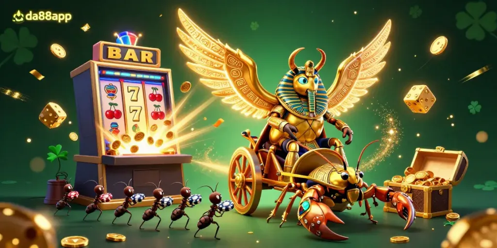 Experience casino excitement with da88app's magical jackpot and characters in a rich, colorful scene.