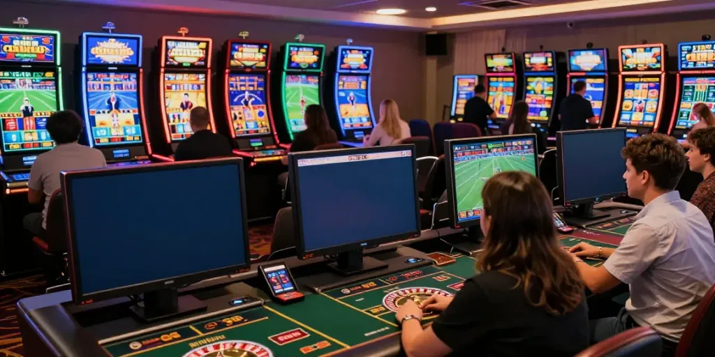 Engaging online gambling scene at https://fabet.com.mx/ featuring players enjoying diverse games and sports betting.