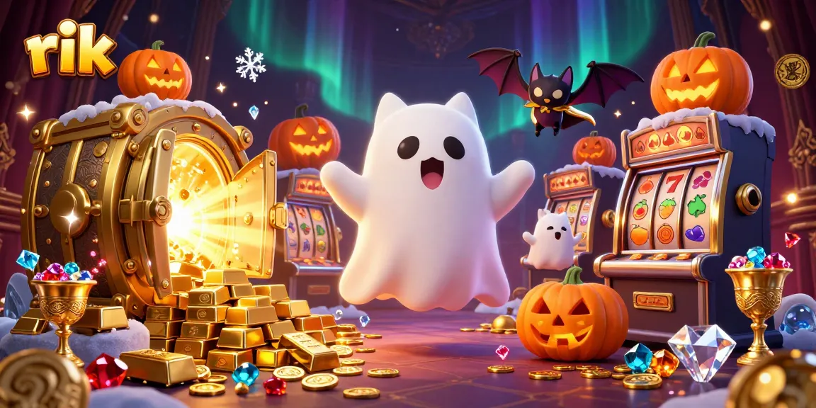 rik reveals a lively haunted casino scene filled with character and slot game excitement