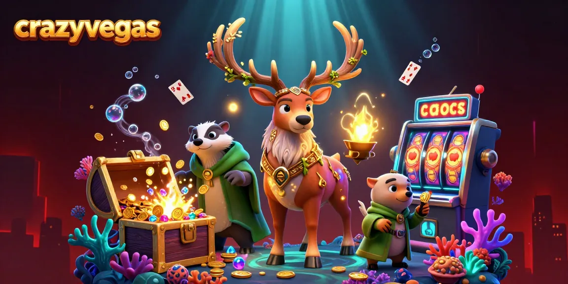 Experience the thrill of crazyvegas with vibrant slot reels and characters amidst underwater treasures.