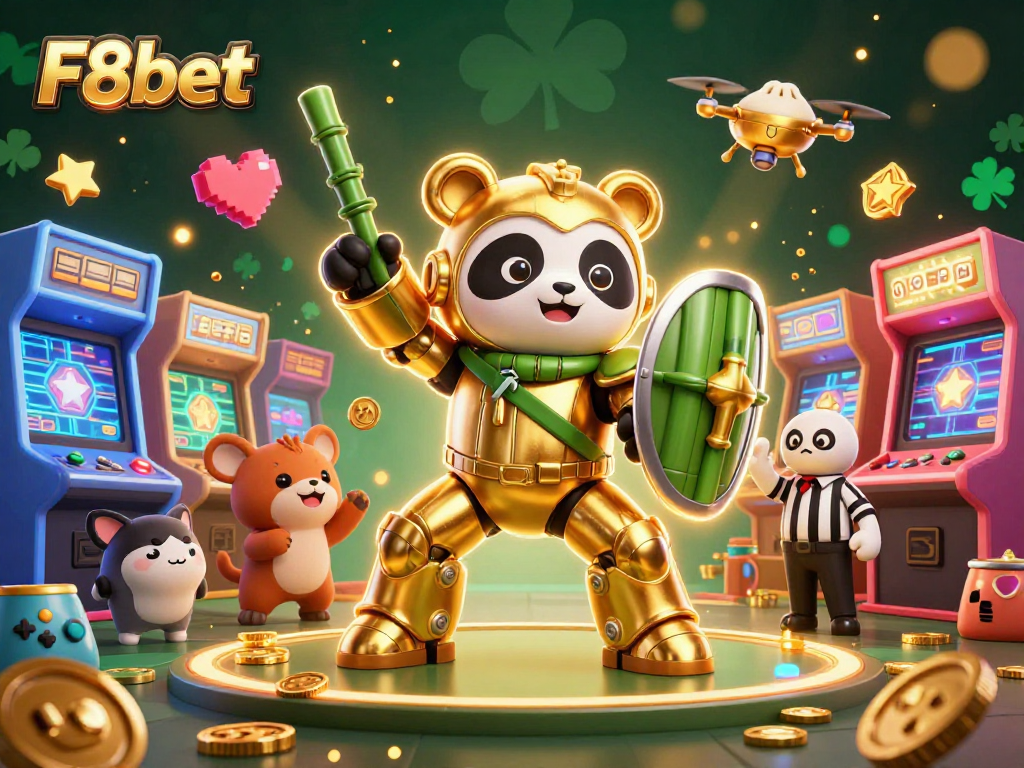 Experience thrilling gameplay at F8bet with a lively casino scene featuring vibrant characters and action-packed elements.