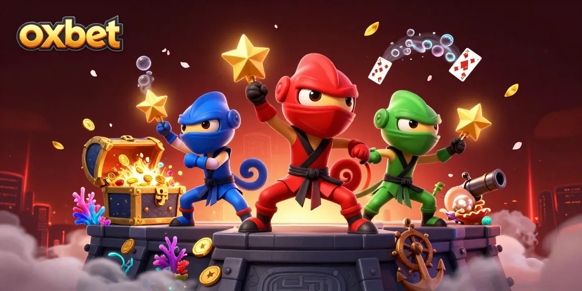 Experience thrilling action with the oxbet ninja chameleon team amidst cascading casino treasures.