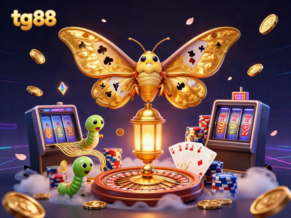 Engage in exciting gameplay at tg 88 with golden coins cascading in a vibrant casino scene.