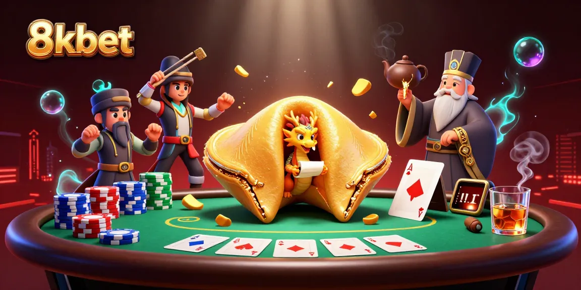 Engage with 8kbet as a wise dragon guides you through a vibrant casino adventure.