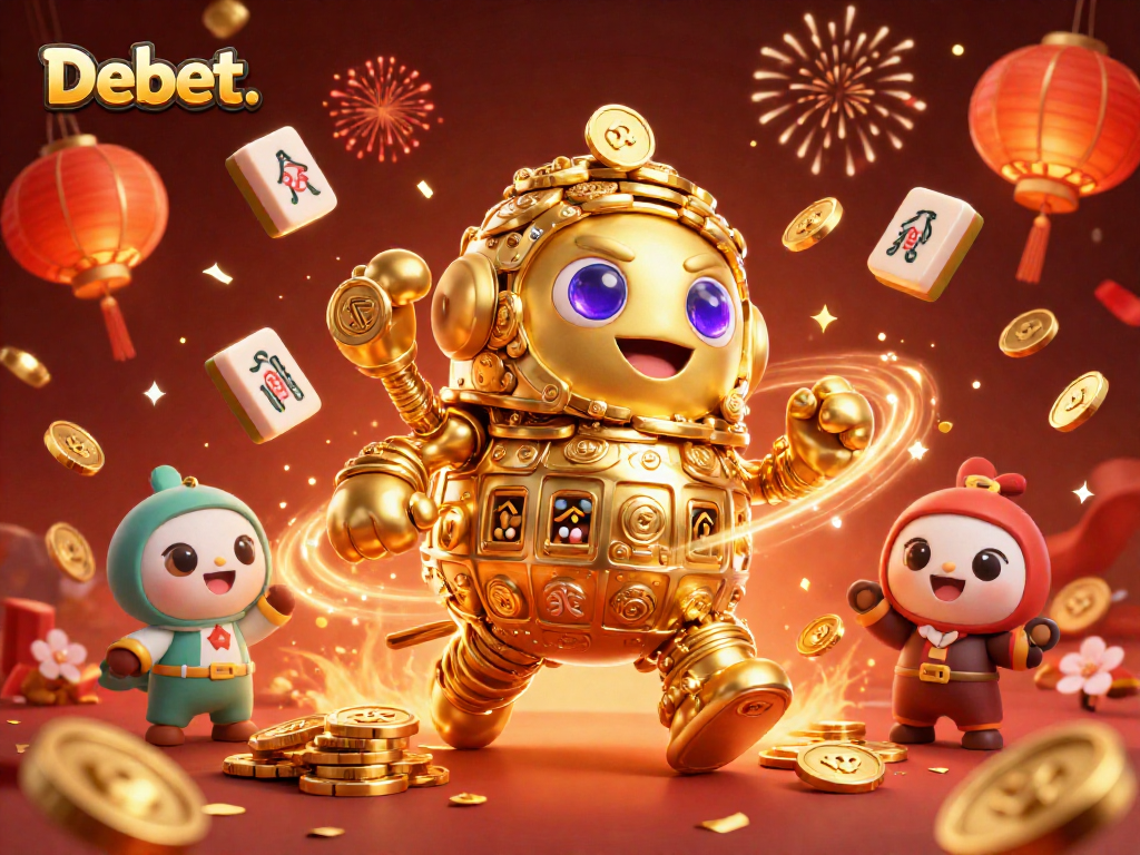 Bet on Debet. with ancient golden golem and dynamic casino symbols for exciting gameplay.