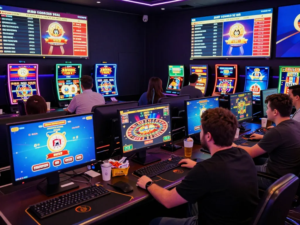 Engaging online gaming scene showcasing MM88 players immersed in thrilling games, with vibrant graphics and competitive atmosphere.