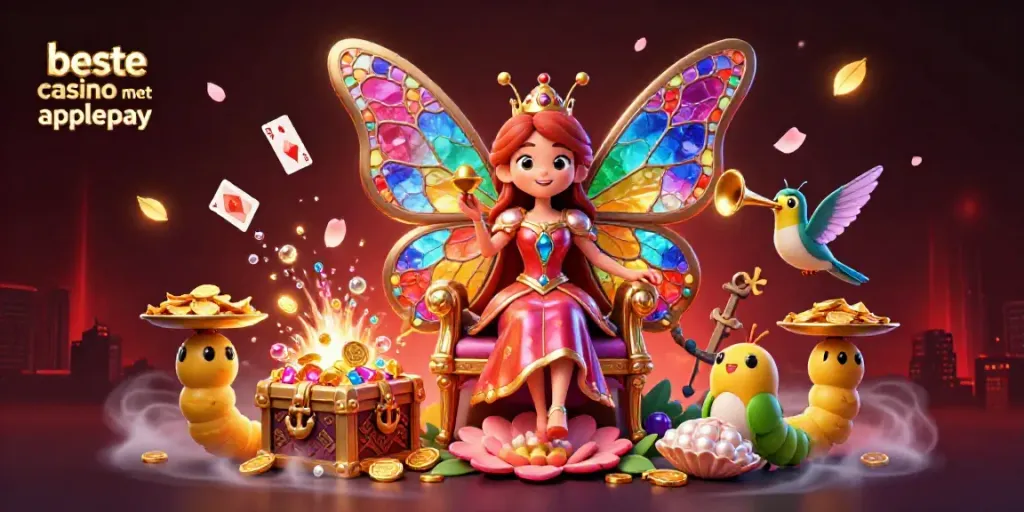 Playing at the beste casino met apple pay for secure transactions in a colorful 3D scene.