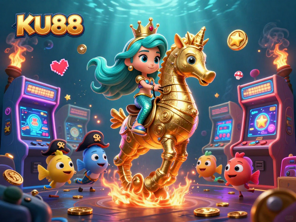 Experience thrilling adventures at KU88 casino with a vibrant underwater scene featuring characters and game elements.