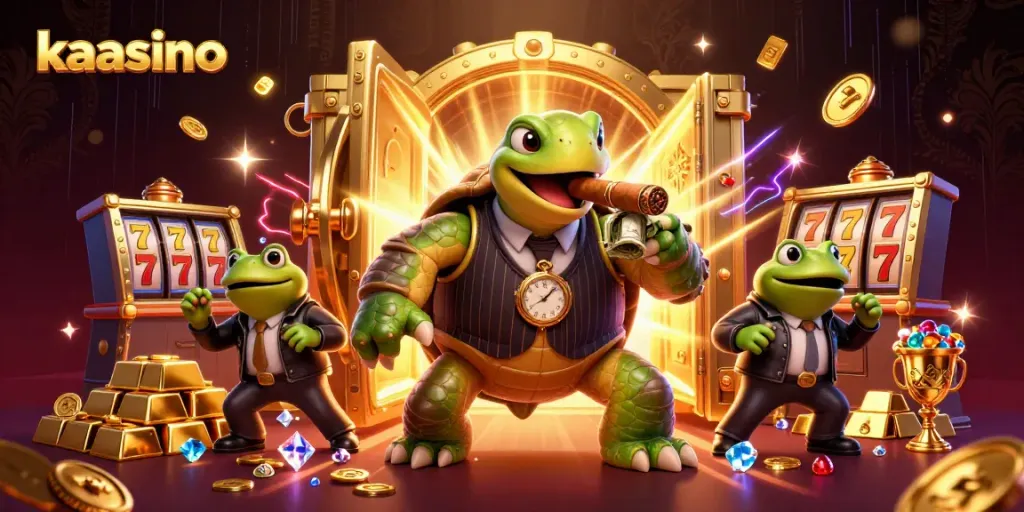 Experience the excitement of kaasino with a vibrant, action-packed casino scene featuring animated characters.