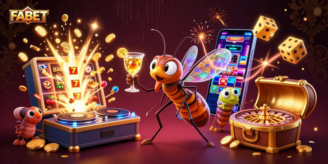 Spin to victory at FABET with an immersive casino scene featuring unique mascots and exciting games.