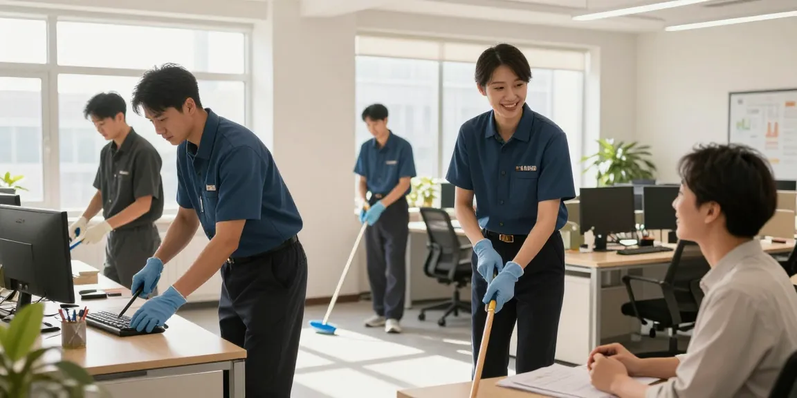 Betrouwbare lokale schoonmaakdienst in de cleaning marketplace, professionele schoonmakers aan het werk.