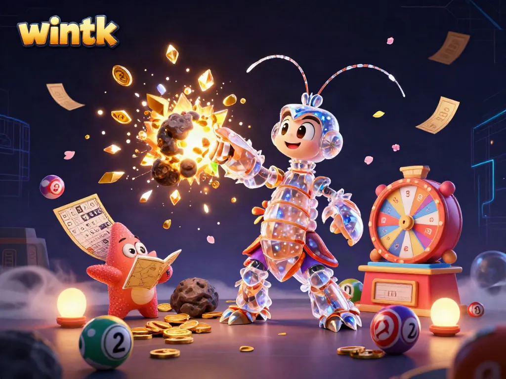 Experience the thrills of wintk with vibrant casino elements in an action-packed 3D scene.